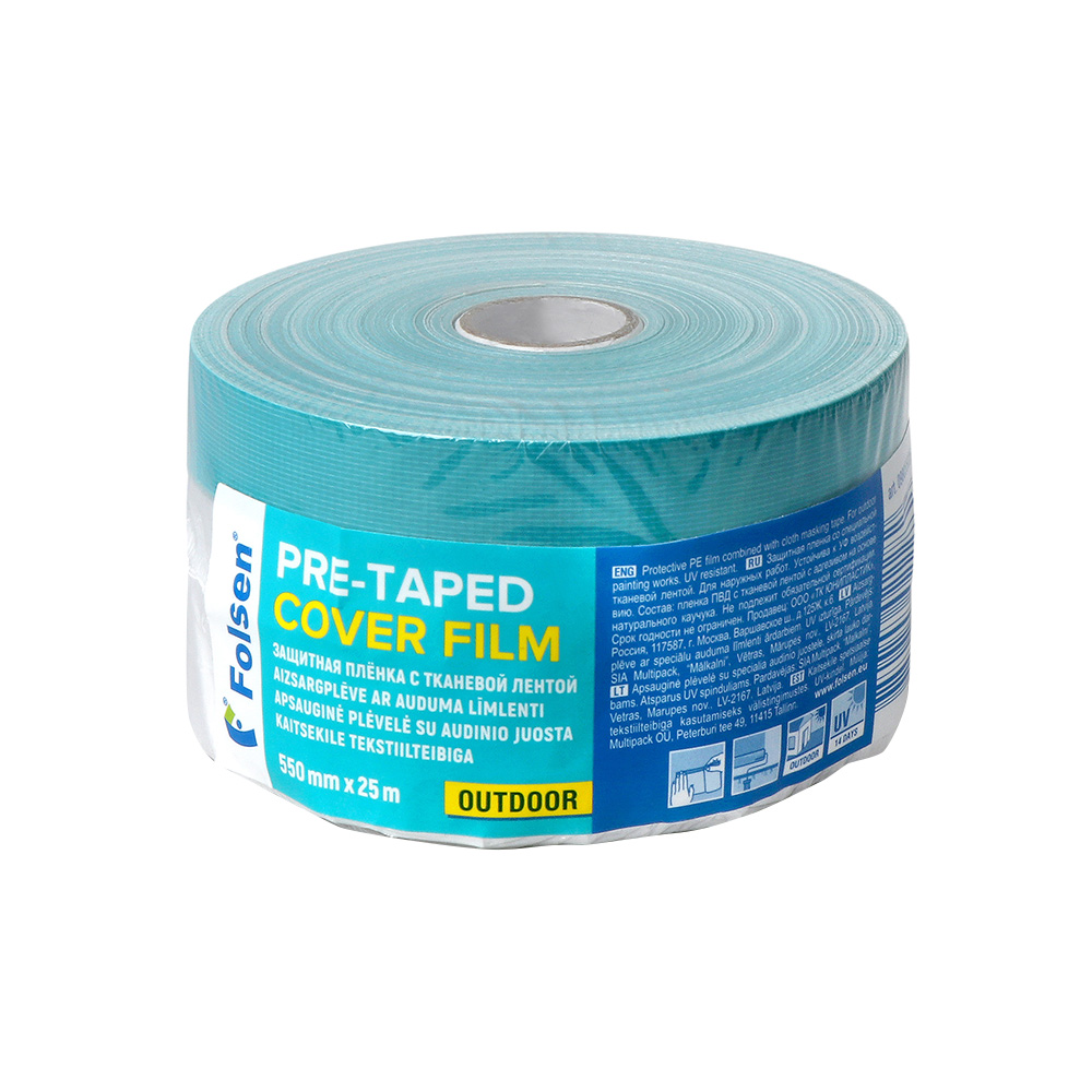 original-27861.jpg Пленка защитная Folsen для наружных работ с клейким краем 9 мкм 0,55х25 м (13,75 кв.м) — изображение 1