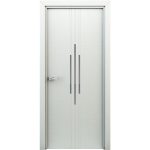 Дверь межкомнатная Сафари 600х2000 мм финишпленка жасмин белый с декоративной вставкой