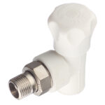 Клапан полипропиленовый Valtec 20 мм х 1/2 НР(ш) для радиатора с американкой угловой (VTp.718.V.02004)