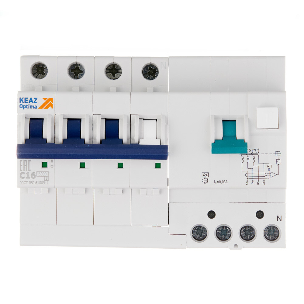 original-28411.jpg Автомат дифференциальный КЭАЗ OptiDin VD63 16А 3P+N тип AC 30 мА 6 кА (103476) — изображение 1