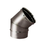 Отвод 45° х d120 мм на расширителе зеркальный без изоляции AISI 304