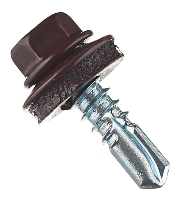 original-28471.jpg Саморезы кровельные с буром 19х5,5 мм металл-металл коричневые RAL 8017 Daxmer (250 шт.) — изображение 1