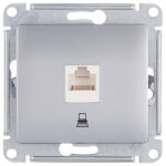 Розетка компьютерная Systeme Electric Glossa встраиваемая алюминий RJ45 (GSL000381К)
