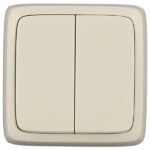 Выключатель Hegel Alfa двухклавишный накладной слоновая кость (ВА10-153-01)