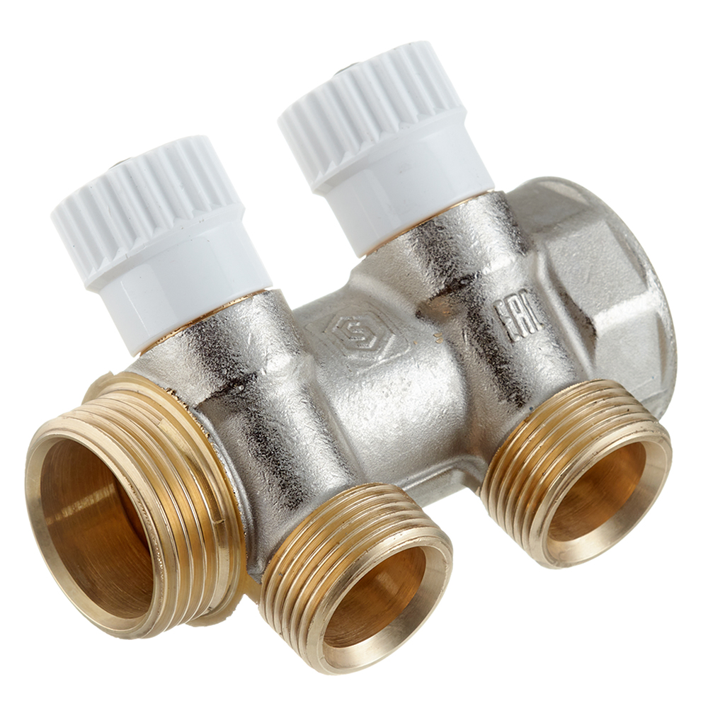 original-29661.jpg Коллектор Stout 1 ВР(г) х 2 выхода 3/4 НР(ш) ЕК х 1 НР(ш) (SMB 6851 013402) — изображение 1