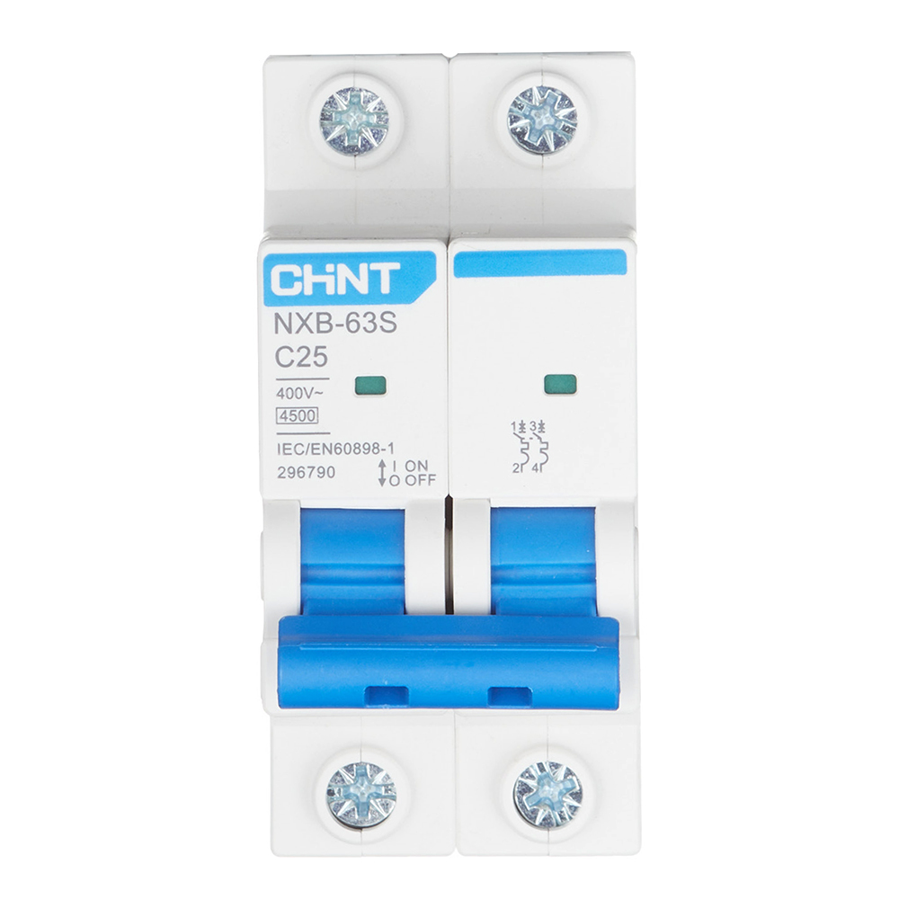 original-30035.jpg Автоматический выключатель модульный Chint NXB-63S 2P 25А тип C 4,5 кА 400 В (296790 Chint) — изображение 1