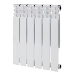 Радиатор биметаллический КМ 500 мм 6 секций 1" боковое подключение белый
