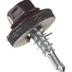 Саморезы кровельные с буром 19х5,5 мм металл-металл коричневые RAL 8017 (70 шт.)