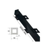 Столб для забора усиленный 50х50х2 мм 3 м с планками грунт черный