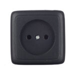 Розетка Hegel Alfa накладная черная с изолирующей пластиной (РА16-103-08)