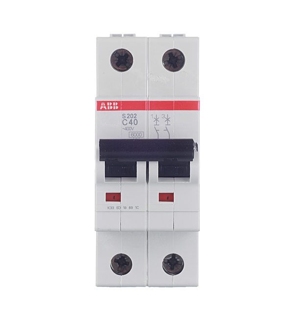 original-32183.jpg Автоматический выключатель модульный ABB S202 2P 40А тип C 6 кА 400 В (2CDS252001R0404) — изображение 1