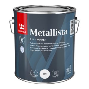 Краска по ржавчине Tikkurila/Tikkivala Metallista белая база А гладкая глянцевая 2,3 л