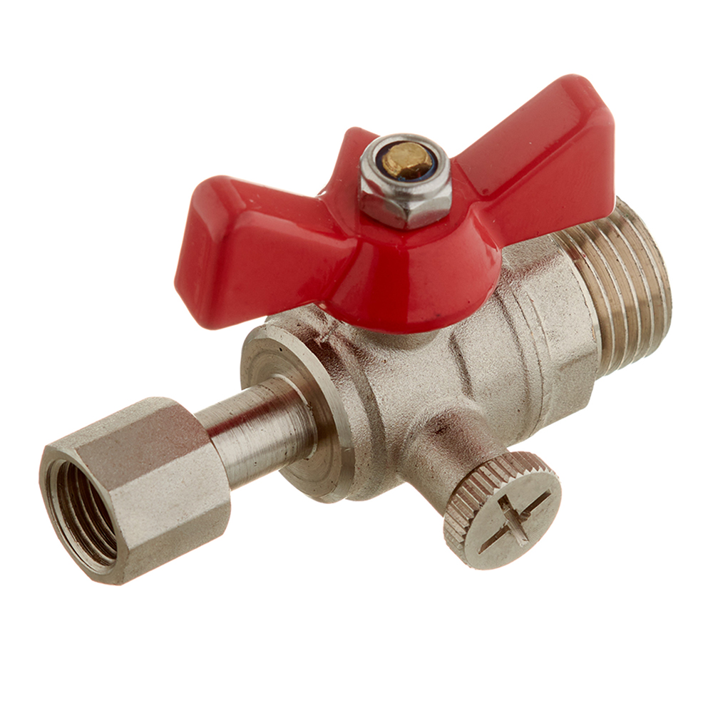 original-32355.jpg Кран шаровой латунный Valtec 1/2 НР(ш) х 1/4 ВР(г) для подключения манометра проходной бабочка прямой (VT.806.N.0402) — изображение 1