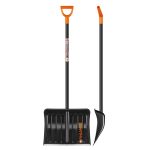 Лопата снеговая Finland пластиковая с деревянным черенком 1480х495 мм (1358Ч)