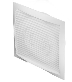 Решетка вентиляционная пластиковая торцевая Era РСФ 200х200 мм с фланцем d160 мм белая