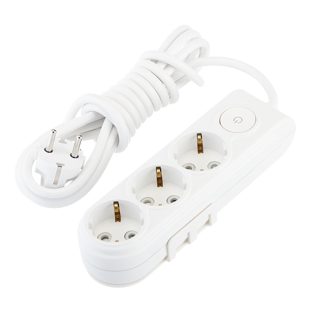 original-32863.jpg Удлинитель Makel 3 розетки 3 м ПВС 3х1 кв.мм 16 А 2,2 кВт белый (N3310043) — изображение 1