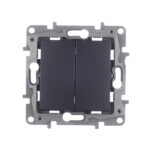 Переключатель Legrand Etika двухклавишный встраиваемый антрацит (672612)