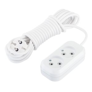 Удлинитель Makel 2 розетки 5 м ПВС 2х0,75 кв.мм 10 А 2,2 кВт белый (MGP104)