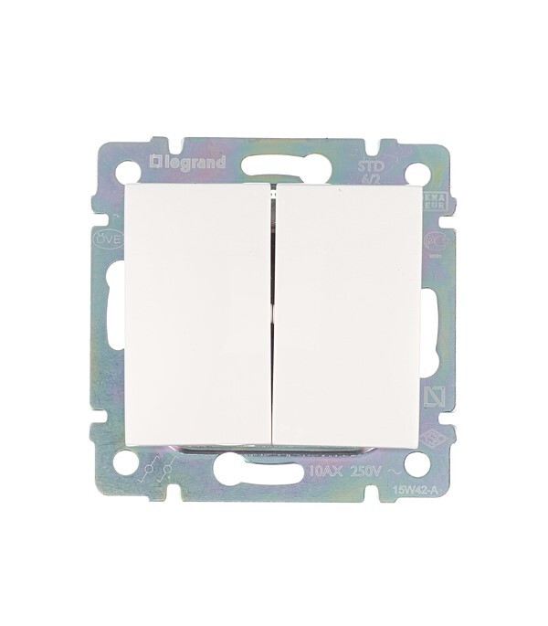 original-33167.jpg Переключатель Legrand Valena двухклавишный встраиваемый белый (694266) — изображение 1