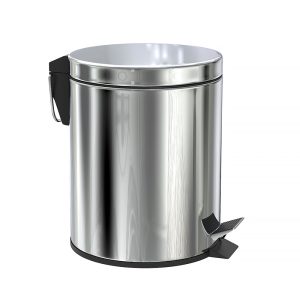 Ведро для мусора Fora с крышкой 5 л металл хром с педалью