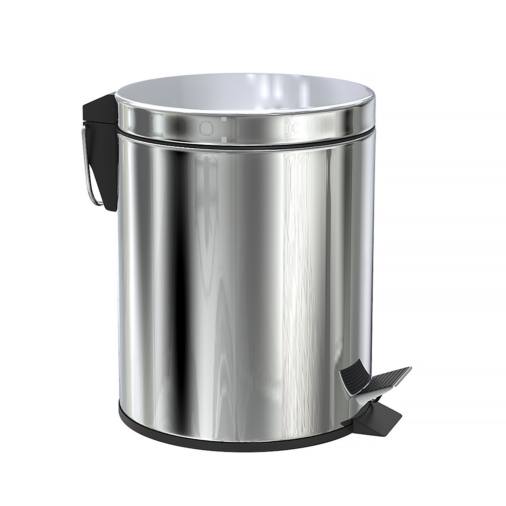 original-33277.jpg Ведро для мусора Fora с крышкой 5 л металл хром с педалью — изображение 1