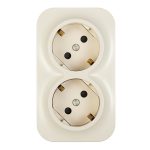 Розетка Legrand Quteo накладная слоновая кость со шторками (782267)