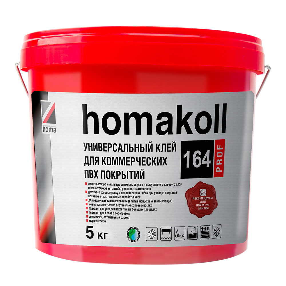 original-33674.jpg Клей акриловый для коммерческих ПВХ покрытий Homa Homakoll 164 Prof 5 кг — изображение 1