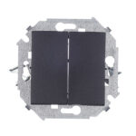 Переключатель Simon 15 двухклавишный встраиваемый графит (1591397-038)