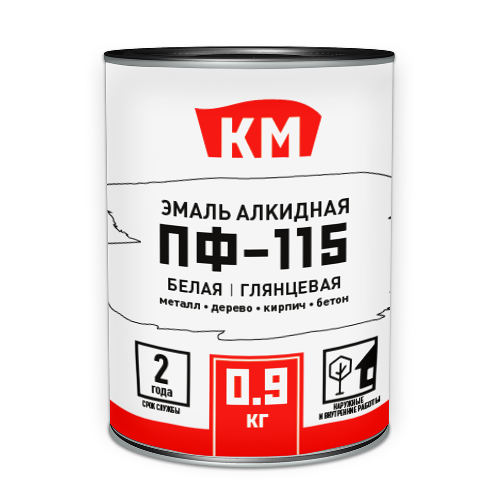 original-33957.jpg Эмаль ПФ-115 КМ белая глянцевая 0,9 кг — изображение 1