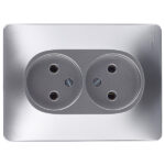 Розетка Systeme Electric Glossa встраиваемая алюминий (GSL000320)