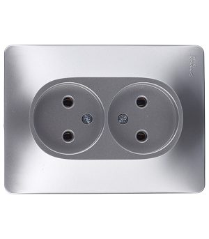 Розетка Systeme Electric Glossa встраиваемая алюминий (GSL000320)