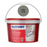 Затирка цементная эластичная Plitonit Colorit Premium темно-серая ведро 2 кг