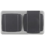 Блок выключатель и розетка Makel Mimoza одноклавишный накладной серый (36064202)