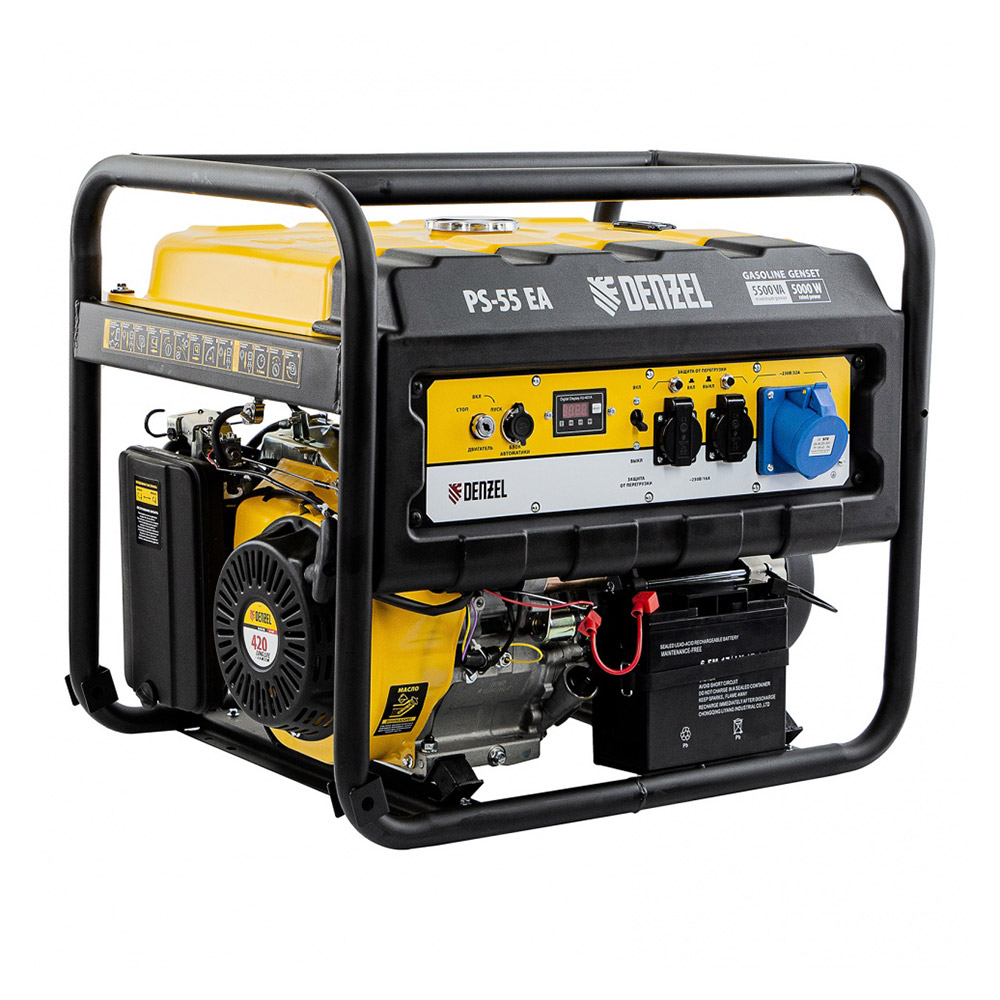 original-34739.jpg Генератор бензиновый Denzel PS 55 EA 5 кВт с электростартером (946874) — изображение 1