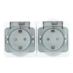 Розетка Systeme Electric Этюд накладная белая со шторками с крышкой (PA16-244B)