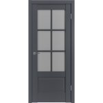 Дверь межкомнатная ER2 800х2000 мм ПВХ эмалекс оникс со стеклом с замком и петлями