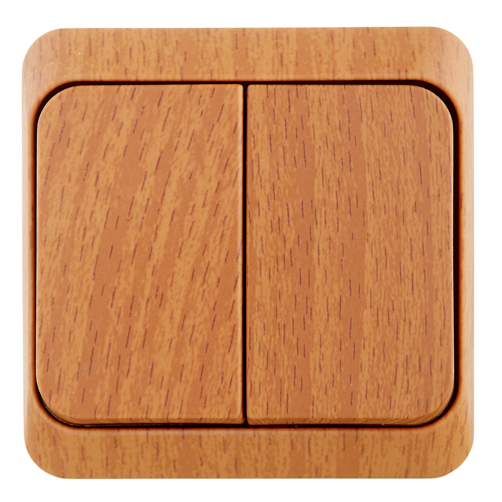 original-35131.jpg Выключатель Systeme Electric Этюд двухклавишный накладной бук с подсветкой (BA10-006T) — изображение 1