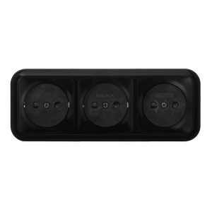 Розетка Svet накладная черная со шторками (EV0361-8331)