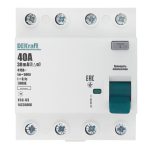 УЗО Dekraft УЗО-03 40А 3P+N тип AC 30 мА 6 кА компактное (14235DEK)