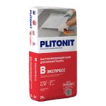 Клей для плитки/ керамогранита/ камня Plitonit В Экспресс Вб быстротвердеющий серый класс C1 TF 25 кг