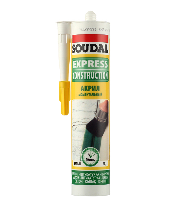 original-36256.jpg Герметик акриловый Soudal Моментальный белый 280 мл — изображение 1