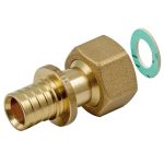 Соединитель прямой Tiemme 20 мм х 1/2 ВР(г) с накидной гайкой латунь (1710242)