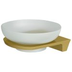 Мыльница для ванной WasserKraft Aisch K-5900 с держателем стекло/металл золото (K-5929)