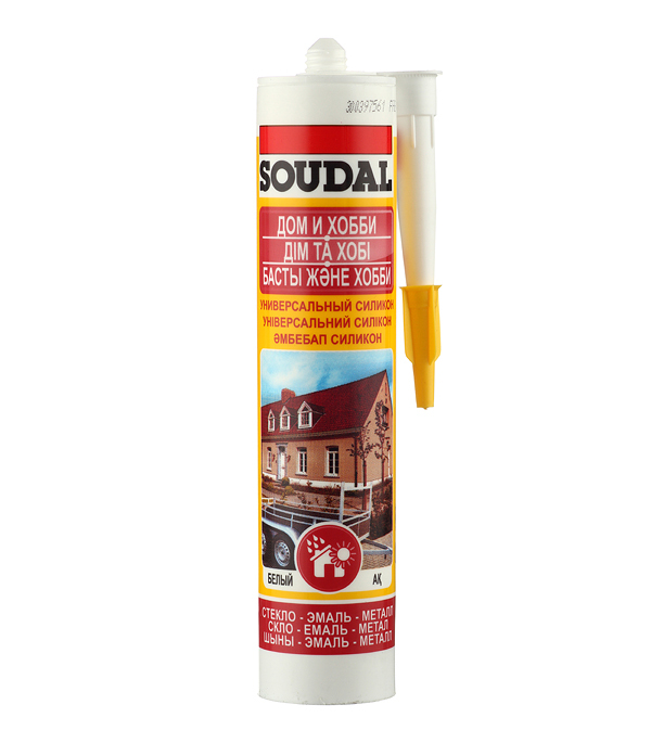 original-36579.jpg Герметик силиконовый универсальный Soudal белый 280 мл — изображение 1