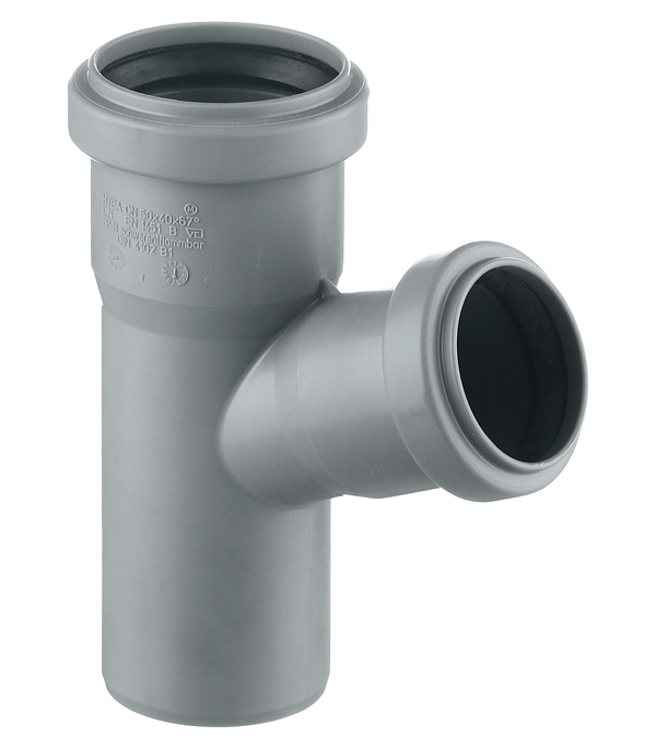 original-36696.jpg Тройник Ostendorf HTEA d50х40 мм 67° пластиковый для внутренней канализации (112310) — изображение 1