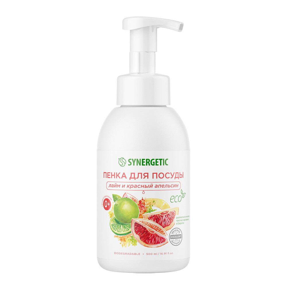 original-36933.jpg Средство Synergetic для посуды лайм и красный апельсин 500 мл — изображение 1