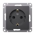 Розетка Systeme Electric AtlasDesign встраиваемая базальт со шторками (ATN001445)