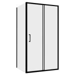Душевой уголок Abber Schwarzer Diamant черный 110х60х190 см прямоугольник стекло прозрачное 5 мм (AG30110B5-S60B5)