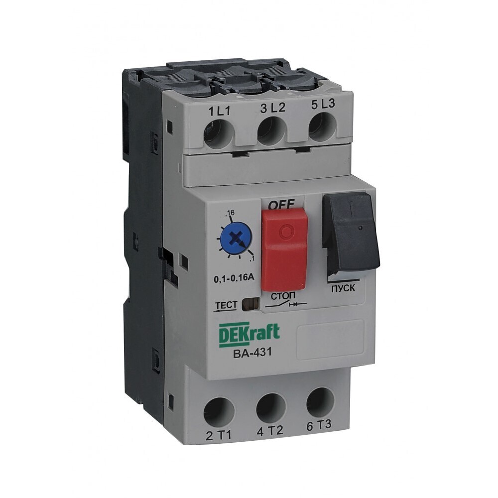 original-37074.jpg Автоматический выключатель защиты двигателя Dekraft ВА-431 3P 23А тип D 6 кА 230 В (21232DEK) — изображение 1