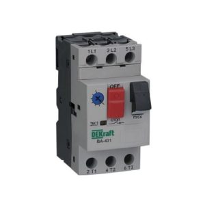 Автомат защиты двигателя Dekraft ВА-431 (21226DEK) 3P 2,5А 100 кА 690 В на DIN-рейку